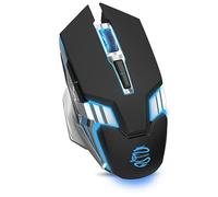 Bluetooth Mouse Wireless Gaming Mouse, RGB Rechargeable Multi Device Mouse, Quiet Click, 7-Color Backlit, LED Light up Computer Mice for Laptop PC iPad Tablet MacBook Chromebook Office Games - Black