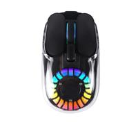 Bluetooth Mouse, Wireless Mouse with USB Nano Receiver, Tri-Mode (BT5.1+ BT5.1 + 2.4GHz), Quiet Wireless Mouse, Rechargeable, Transparent Cover, RGB Mice for Laptop, PC, iPad, Mac, Black