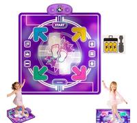 Bluetooth Music & Light Interactive Dance Mat with Rechargeable Battery, Bluetooth Dance Mat with 4 Modes, Music Dancing Game with LED Light-Up Arrows, Gifts for Girls Boys (Dual Light)