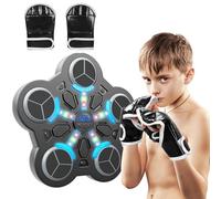 Bluetooth Musical Boxing Machine with Gloves, 9 Speed Modes and Counting Mode Wall Mounted Music Punching Trainer for Adults Children (A)