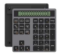 Bluetooth Number Pad - 2.4G Wireless Numeric Keypad with Display Calculator - Wireless Number Pad Slim 34-Key Portable Financial Accounting Numpad Data Entry & Calculation 2in1 for Laptop Macbook PC
