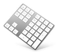 Bluetooth Numeric Keypad, Rechargeable Aluminum 34-Key Number Pad Slim External Numpad Keyboard Data Entry Compatible for MacBook, MacBook Air/Pro, iMac Windows Laptop Surface Pro etc