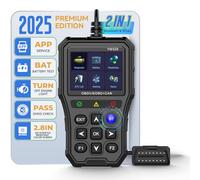 Bluetooth OBD2 Scanner with Battery Tester & Monitoring & Life Test - Support Checking Car Diagnostic Information on iPhone & Android, 2.8 inch HD Large Color Screen, TPU case Protection, Black