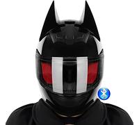 Bluetooth Offroad Motorcycle Batman Full Helmet for Men and Women,DOT/ECE Certified Men and Women Cool Cute Batman Full Face Helmet,Light Cool Electric Motorbike Racing Motorcycle Helmet C,Medium