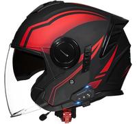 Bluetooth Open Face Helmet Motorcycle Half-Face Jet Pilot Motor-Bike Scooter Biker Retro Chopper Cruiser Vintage DOT/ECE Approved Motorcycle Helmet 3,M(57-58cm)