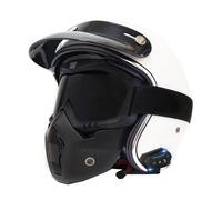 Bluetooth Open-Face Motorbike Helmets Four Seasons Motorcycle Half Helmet Retro Crash Scooter Helmets Avce Goggles ECEDOT Approved Built-In Dual Speaker Microphone Unisex M,XL:61-62CM