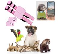 Bluetooth Pet Tracker for Dogs & Cats - GPS Tracking with Adjustable Collar, Waterproof, Multi-Person Care, Long Battery Life, Compatible with iOS and Android (2 PCS Light Pink)