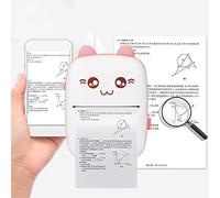Bluetooth Pocket Printer, Mini Portable Pocket Printer, for iOS, Android, for Wrong Exercises Photo Printing?for Beautiful phone photo printing (Pink)