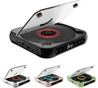 Bluetooth Portable CD Player - Lightweight & Rechargeable, Supports CD/CD-R/CD-RW/MP3 for Travel, Home & Car Use - Compact Design (Pink)