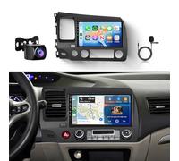 Bluetooth Radio 4G+64G 5.0 for Honda Civic 2006-2011 Car Stereo with IP69K Backup Camera, 9" IPS Touchscreen, 1280x720P, Android Auto, HiFi, DSP 32EQ, FM/RDS