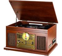 Bluetooth Record Player Vinyl Turntable with CD, Cassette Player, FM for Christmas New Year Gift