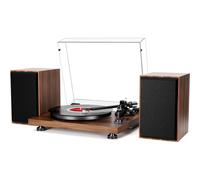 Bluetooth Record Player Wireless Turntable HiFi System Wooden AT-3600L