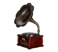 Bluetooth Record Player with FM, 3 Speed Turntable, USB & CD Player, Remote Control, Rubber Wood Finish