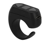 Bluetooth Remote Control Page Turner for IOS, for Android Smartphone, Tablet, Fashion Scrolling Ring Remote Camera Remote Shutter Selfie Button (Black)