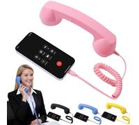 Bluetooth Retro Telephone Handset - Type-C Landline Receiver with Microphone for Mobile Video Calls and Meetings