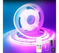 Bluetooth RGB COB Led Strip Lights,3m Dimmable 12V Led Light Strip with Smart App and Remote Control, Color Changing Music Sync, for TV, Bedroom, Home Decor, Party