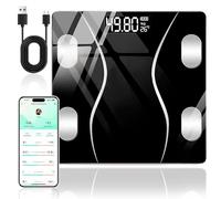 Bluetooth Scales for Body Weight, High Precision Smart Bathroom Scales with App, 180kg Max, LCD Display for Body Weight Body Fat Monitor BMI Muscle Mass Bone and More