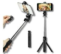 Bluetooth Selfie Stick Tripod with Wireless Remote | Extendable Telescopic Monopod Phone Holder | Lightweight Foldable Aluminium Tripod Stand for iPhone & Android Smartphones