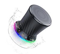 Bluetooth Shower Speaker, Portable Bluetooth 5.3 Speaker, HIFI Stereo Sound, Built-in Mic, Dynamic Lights, IPX7 Waterproof Wireless Speakers with Suction Cup for Bathroom/Party/Beach/Gift, Black