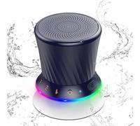 Bluetooth Shower Speaker, Portable Bluetooth 5.3 Speaker, HIFI Stereo Sound, Built-in Mic, Dynamic Lights, IPX7 Waterproof Wireless Speakers with Suction Cup for Bathroom/Party/Beach/Gift, Blue