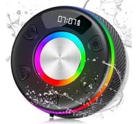 Bluetooth Shower Speaker, Portable Speakers Bluetooth 5.3 with HD Sound, IPX7 Waterproof, Colorful RGB Light/LED Display/Shower Radio/Hands-Free Call/Suction Cup, Perfect for Bathroom Sing-Along