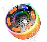 Bluetooth Shower Speaker, Portable Wireless Speaker IP7 Waterproof Speaker 360° Surround Sound, Bulit-in Mic, LED Light, Bathroom Speaker with Suction Cup for Bathroom, Party, Outdoor, Travel (New)