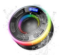 Bluetooth Shower Speaker, Portable Wireless Speaker IP7 Waterproof Speaker 360° Surround Sound, Bulit-in Mic, LED Light, Bathroom Speaker with Suction Cup for Bathroom, Party, Outdoor, Travel (New)