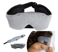 Bluetooth Sleep Headphones Eye Mask - Built-in Microphone, Adjustable Straps, Upto 13h Playback Time with 2h Charge, Hand Washable Cover - 33Ft Wireless Range Snoozeband for Relaxation & Travel