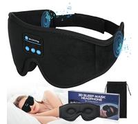 Bluetooth Sleep Mask, 3D Black Sleep Mask with Headphones for Side Sleeper, Light Blocking Sleep Mask for Women and Men, Soft Night Eye Blinder, Suitable for Travel, Lunch Breaks, Sleeping, Meditation
