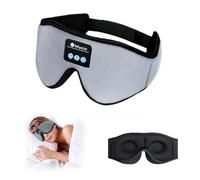 Bluetooth Sleep Mask with Headphones, 100% Blackout 3D Deep Eye Mask for Sleeping, Bluetooth 5.4, Long Playtime, Breathable for Travel, Nap, Shift Work (Grey)
