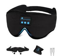 Bluetooth Sleep Mask with Wireless Sleep Headphones, 3D Breathable Eye Mask for Sleeping, Meditation, Travel and Yoga, Soft Adjustable Bluetooth Eye Mask Sleep Headphones for Men and Women (Black)