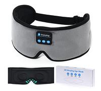 Bluetooth Sleeping Eye Mask Headphones,SKYEOL 5.2 Wireless Bluetooth Headphones Adjustable&Washable Music Travel Sleeping Headset with Built-in Speakers Microphone Hands-Free for Sleeping (Grey3d)