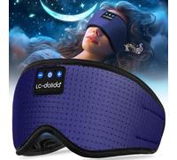 Bluetooth Sleeping Headphones Eye Mask for Sleeping,LC-dolida 100% Blackout Eye Mask with Bluetooth Headphones 15 Hours Playback Sleep Aids with Travel Bag & 2 Sleep Earplugs for Travel/Nap/Yoga
