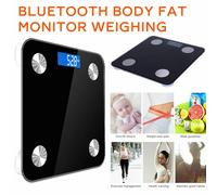 BLUETOOTH SMART BODY FAT BMI BATHROOM WEIGHING DIGITAL SCALE GLASS STONES KG GYM
