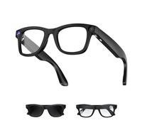 Bluetooth Smart Camera Glasses with 2 Interchangeable Lenses (Blue Light & Sunglasses) AI Real-Time Translation IP65 Waterproof Men Women 8MP HD Video Recording Glasses for Travel/Vlogging/Work