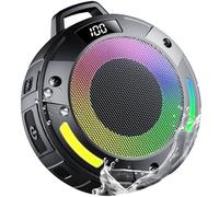 Bluetooth Speaker, 2025 Portable Wireless Shower Speaker, Digital Display Portable Speaker with Detachable hook ,IPX7 Waterproof with LED Light, HD Sound & Bass for Bathroom, Pool, Beach & Outdoor
