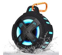 Bluetooth Speaker, Certified IP67 Waterproof Shower Speaker, Crystal Sound and Bass, 15Hrs Playtime, with RGB Lights, Portable Clip, Lanyard, Bike Mount, for Bathroom Pool Beach Kayak Bicycle Gifts