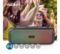 NEDIS Bluetooth® Party Boombox | 4.5 hrs | 2.0 | 30 W | Media Playback: AUX/USB | IPX5 | Linkable | Carry Handle | Party Light | Black