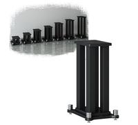 Bluetooth Speaker Stand 78.7 cm Adjustable Height Heavy-Duty AV Rack Surround Sound Bookshelf for Satellite Speakers Black Compact Size 22 x 28 x 50 cm