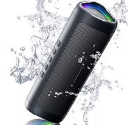 Bluetooth Speaker Stocking Stuffers for Men Women Teens Boys Girls: Portable Wireless, IPX5 Waterproof, White Elephant Gifts for Adults, Up to 20H Playtime, TWS Pair, for Home/Party/Outdoor (Black)