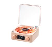 Bluetooth Speaker, White Noise Retro Turntable Record Player with RGB Light, Portable Wireless Bluetooth Speaker Stereo Sound Sleep Aid with 4 Sounds of Nature for Home Office Sleep Relax Gift (Pink)