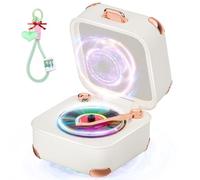 Bluetooth Speaker Wireless【2025 Creative Design Award】【52mm Titanium Diaphragm for Hi-Fi Audio】 Speakers Wireless Bluetooth Creative and Cute Desktop Suitcase Design with Manual Knob Control White
