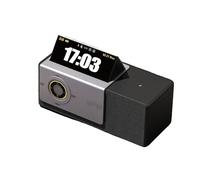 Bluetooth Speaker with Floating Lyrics Display, White Noise, Wireless Charging, Desktop Clock, Sunset Projector, Flip Screen for Home Decor and Gifts