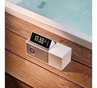 Bluetooth Speaker with Floating Lyrics, Intelligent White Noise, Wireless Charging, Desktop Clock, Sunset Projector, 5" Flip Screen for Gifts and Decorations