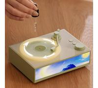Bluetooth Speakers with Aromatherapy, Retro Vinyl Record Player, Wireless Connection, Built-in Battery, Small Desktop Speakers for Music Lovers