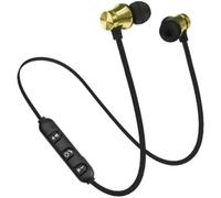 Bluetooth Sports Ear buds, Magnetic In-ear Headset, Wireless Earphones, Noise Reduction Sports Running Headphone, Wireless Magnetic Universal Bluetooth Earphone Neckband. (Gold)