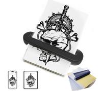 Bluetooth Tattoo Transfer Stencil Printer - Mini Thermal Printer for Tattoo Artists and Beginners - Includes 15 Sheets Tattoo Transfer Paper - Compatible with Mobile Phones