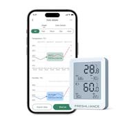 Bluetooth Temperature and Humidity Recorder for Cold Chain Logistics and Storage, Digital Data Logger Compatible with Android and iOS, 65000 Data Set Capacity, PDF and CSV Report