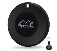 Bluetooth Tracking Tag with Leather Keychain, MFi Certified Key Finder Locator, Luggage Tracker, Works with Find My App iOS Only, Item Finder for Car Keys, Bags, Backpacks, 1-Pack