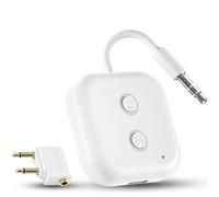 Bluetooth Transmitter Receiver, Airplane Bluetooth 5.3 Adapter Supports 2 AirPods or Headphones with 3.5mm Aux Jacks, Wireless Audio Transmitter for Flights, Travel, Airline, Gym, TV, Tablet